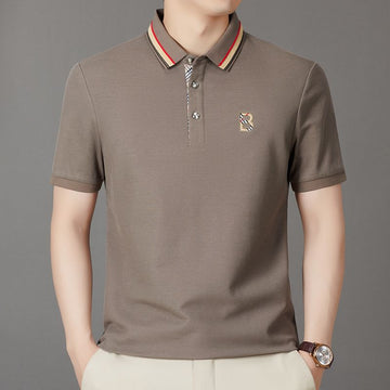 Luxury Coffee Brown Smart Casual Polo for Men