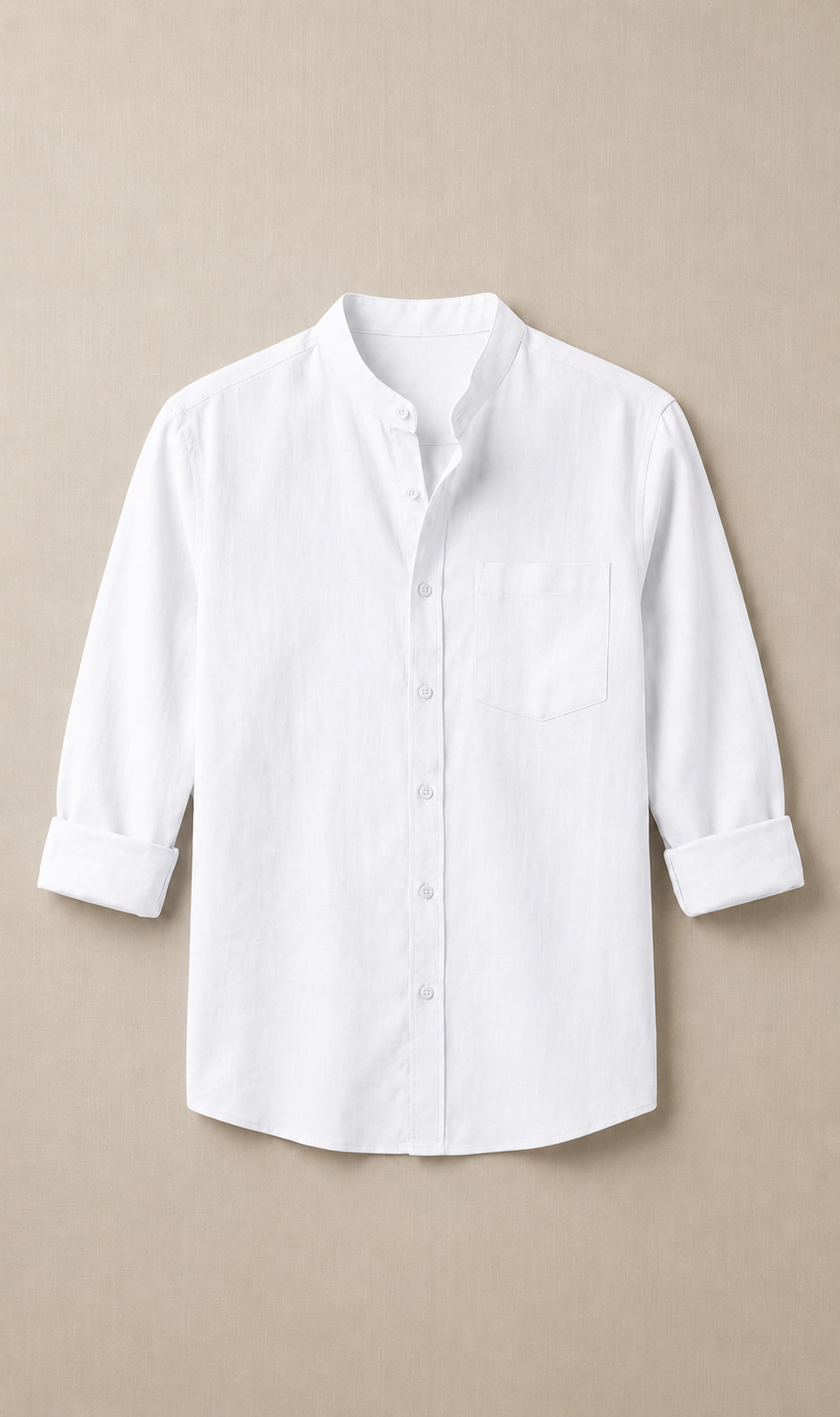 Stylish Mandarin Collar Cotton Shirt for Men - Image 1