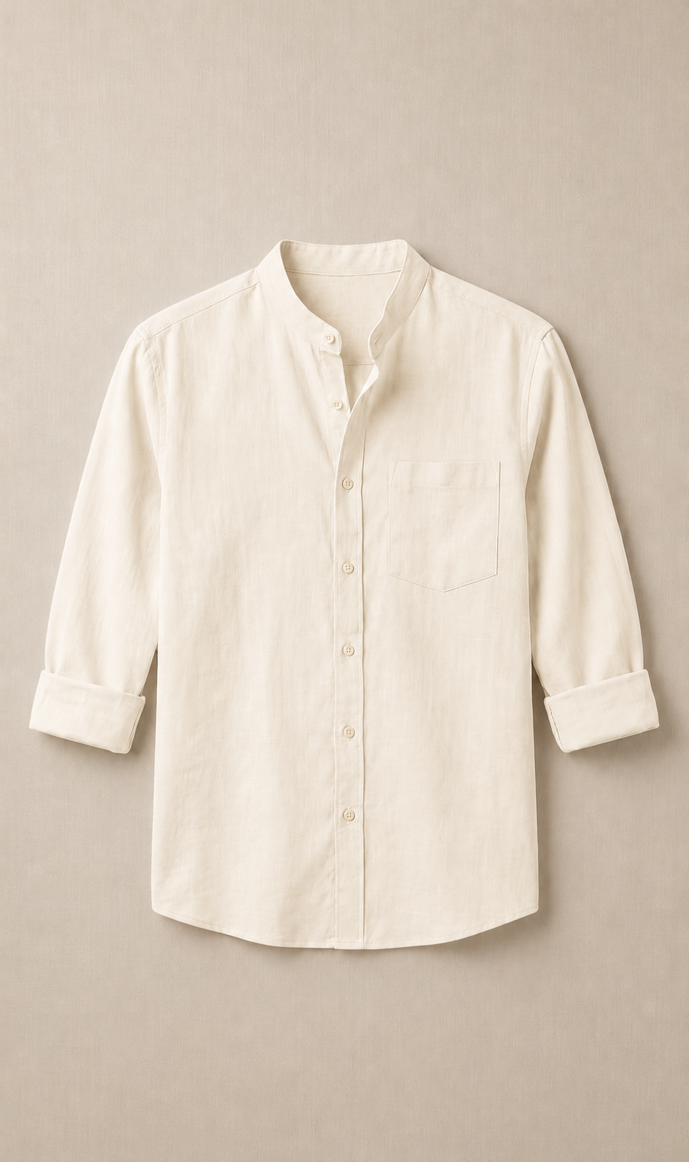 Premium Plain Mandarin Collar Shirt for Casual Wear