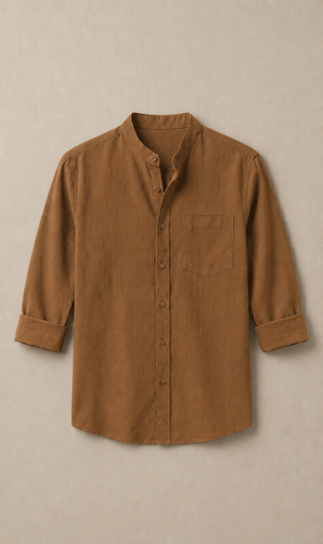 Classic Plain Mandarin Collar Men’s Shirt