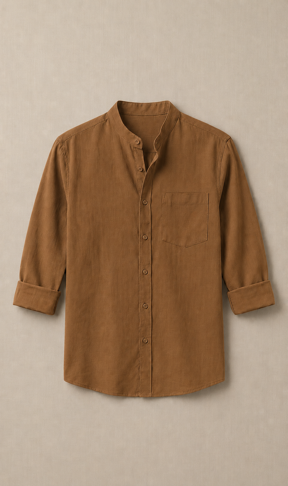 Classic Plain Mandarin Collar Men’s Shirt