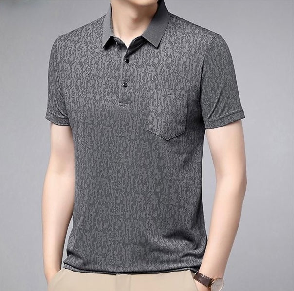 Textured Grey Polo for Effortless Sophistication
