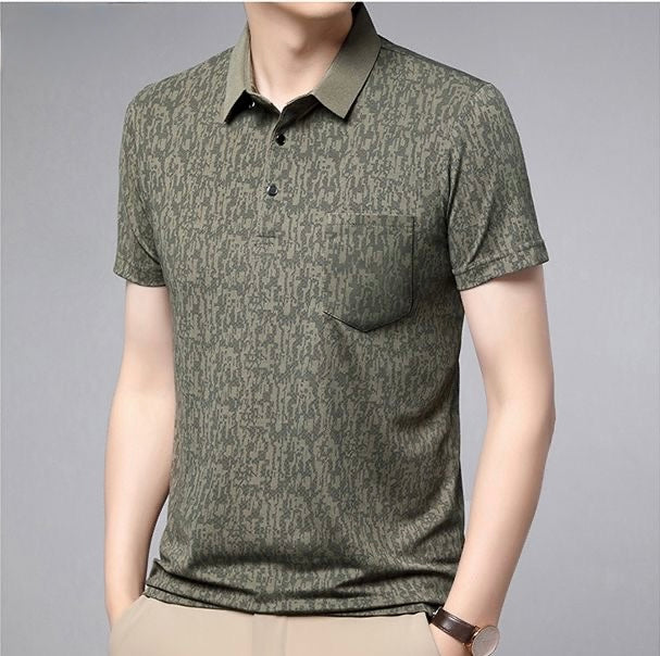 Men’s Olive Green Printed T-Shirt