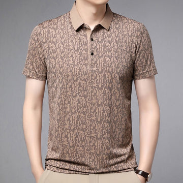 Textured Print Polo for a Refined Casual Look