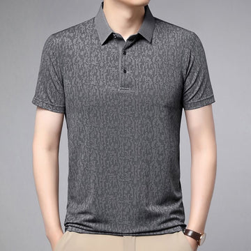 Textured Grey Polo for Effortless Sophistication