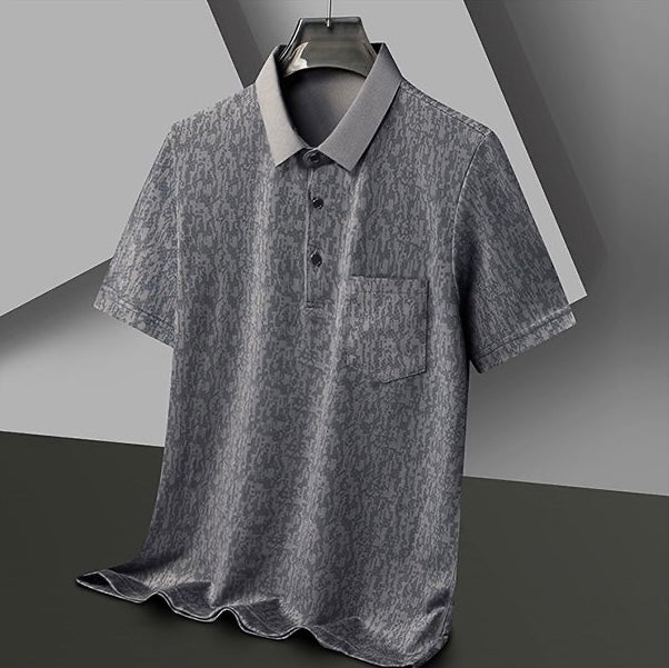 Textured Grey Polo for Effortless Sophistication