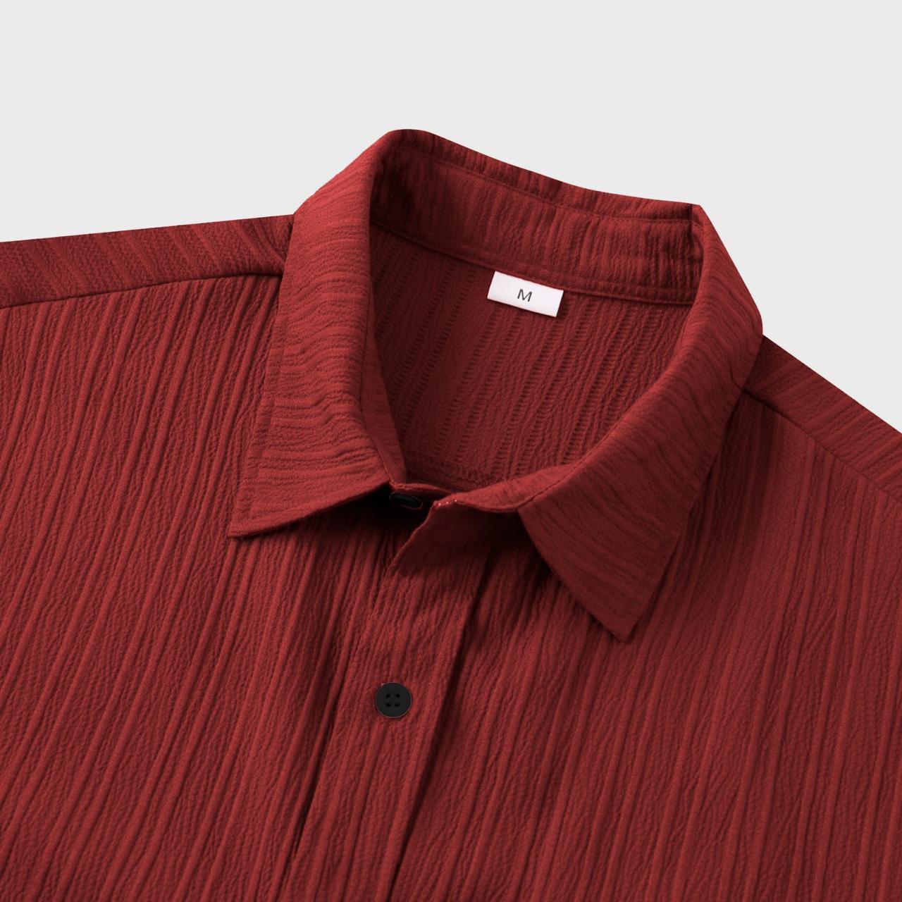 Breathable Textured Short Sleeve Shirt for Men – Summer Casual Style