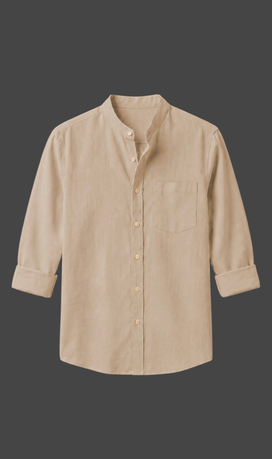 Premium Plain Mandarin Collar Shirt for Casual Wear