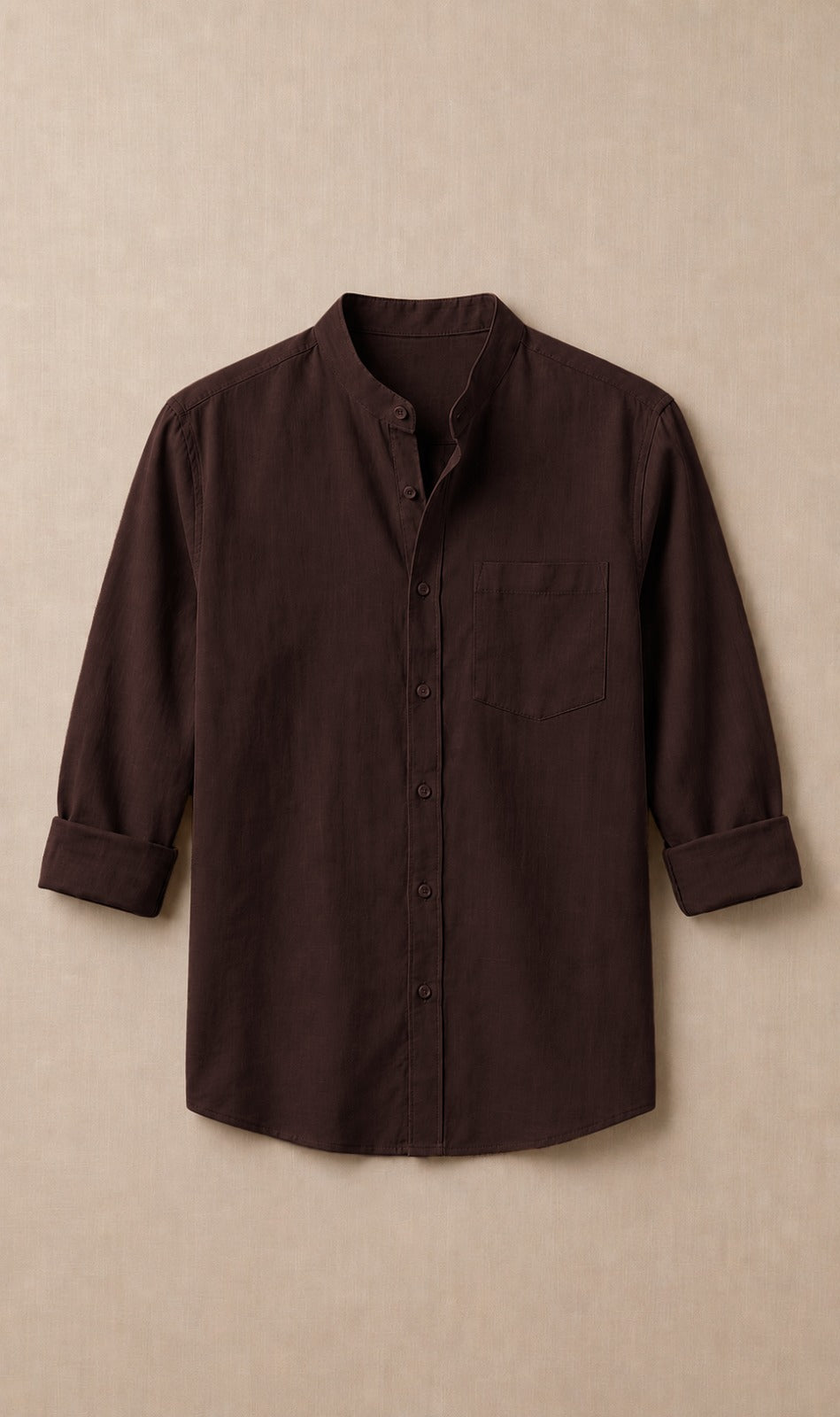 Men’s Slim Fit Mandarin Collar Cotton Shirt
