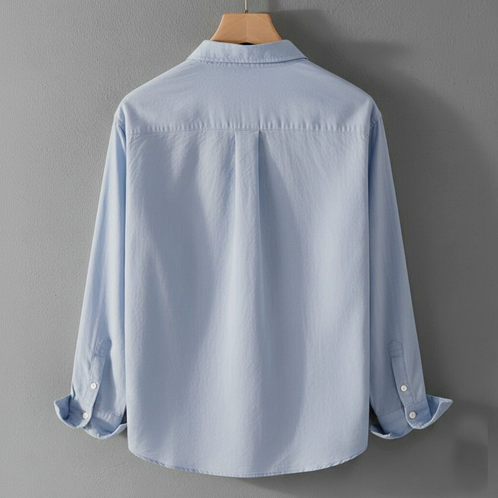 Light Ice Blue Shirt with Signature Bird Embroidery